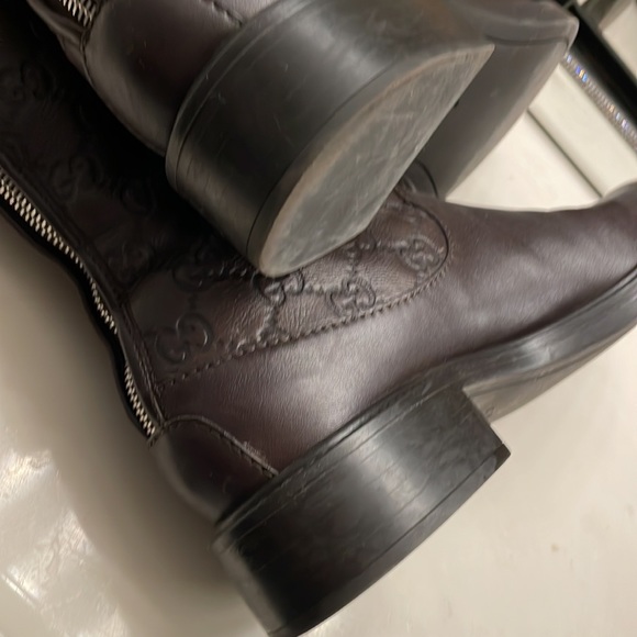 GUCCI GUCCISSIMA LeatherMAUD BACK ZIP RIDING BOOTS - Picture 9 of 15